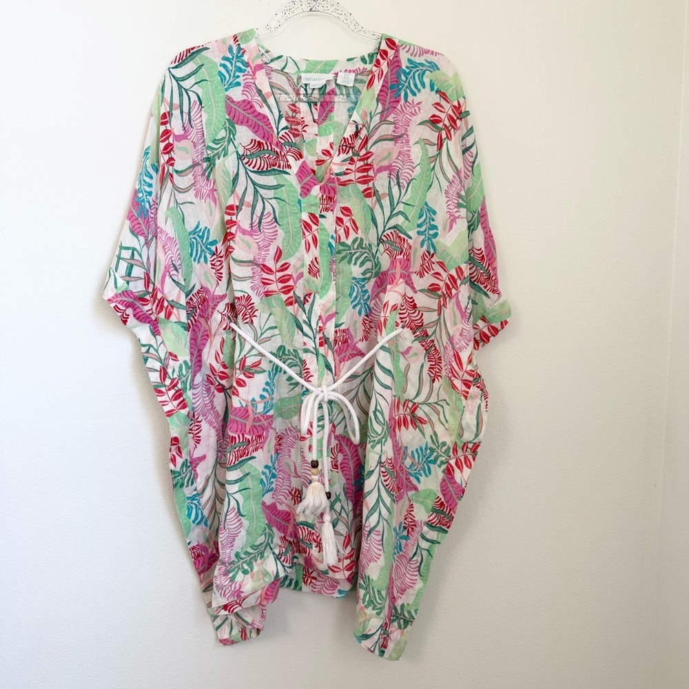 Women's Cynthia Rowley 100% Linen Beach Kimono Oversized Top Size M